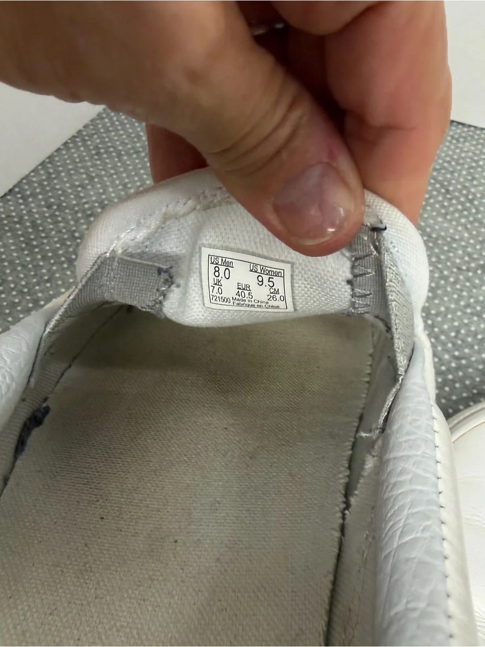 Vans White Slip-On Leather Loafers Size 8
